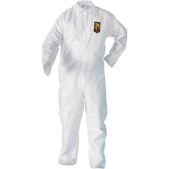 KleenGuard - Size XL SMS General Purpose Coveralls - White, Zipper Closure, Open Cuffs, Open Ankles, Serged Seams - Exact Industrial Supply