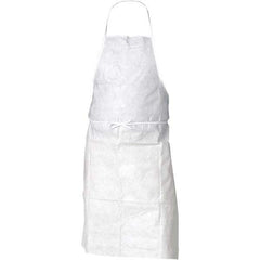 KleenGuard - 28" Wide x 40" Long Bib Apron - SMMMS, White, Resists Dry Particles - Exact Industrial Supply