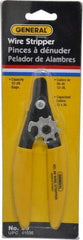 General - 26 to 12 AWG Capacity Precision Wire Stripper - 5-1/2" OAL, Plastic Coated Handle - Exact Industrial Supply