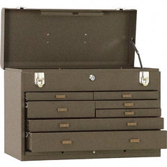 Kennedy - 7 Drawer Tool Chest - 20-1/8" Wide x 8-1/2" Deep x 13-5/8" High, Steel, Brown - Exact Industrial Supply