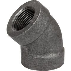 Black Pipe Fittings; Fitting Type: Elbow; Fitting Size: 2″; Material: Malleable Iron; Finish: Black; Fitting Shape: 45 ™ Elbow; Thread Standard: NPT; Connection Type: Threaded; Lead Free: No