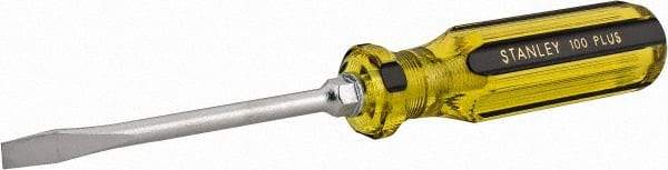 Stanley - Standard Slotted Screwdriver - Round Shank, Acetate Handle - Exact Industrial Supply
