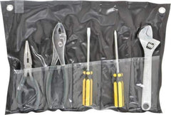 Value Collection - 5 Piece Mechanic's Tool Set - Comes in Tool Roll - Exact Industrial Supply