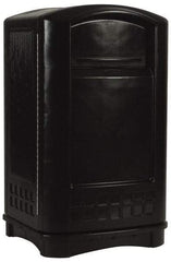 Rubbermaid - 50 Gal Black Rectangle Trash Can - Polyethylene, 42-1/8" High x 24-3/4" Long x 25-1/4" Wide - Exact Industrial Supply