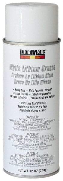 LubriMatic - 12 oz Aerosol Lithium General Purpose Grease - White, 290°F Max Temp, NLGIG 2, - Exact Industrial Supply