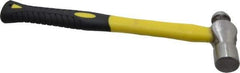 Value Collection - 3/4 Lb Head Drop Forged Steel Ball Pein Hammer - Fiberglass Handle, 12" OAL, Fiberglass with Cushion Grip - Exact Industrial Supply