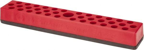 Value Collection - 37 Piece Capacity Magnetic Hex Bit Holder - 1/4" Drive, Red - Exact Industrial Supply