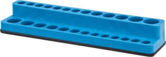 Value Collection - 26 Piece Capacity Magnetic Deep & Shallow Socket Holder - 1/4" Drive, Blue - Exact Industrial Supply