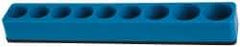 Value Collection - 9 Piece Capacity Magnetic Deep & Shallow Socket Holder - 1/2" Drive, Blue - Exact Industrial Supply