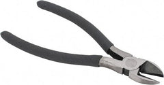 Value Collection - 7-1/2" OAL, Diagonal Cutter - 1" Jaw Length x 1-1/8" Jaw Width, Oval Head, Plastic Dipped Handle - Exact Industrial Supply