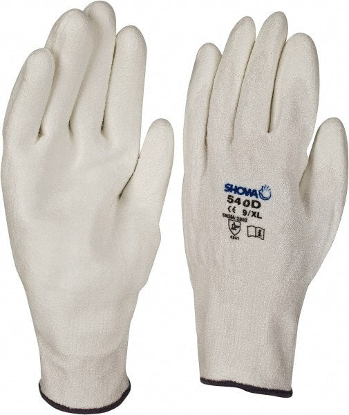 Cut, Puncture & Abrasive-Resistant Gloves: Size XL, ANSI Cut A2, ANSI Puncture 2, Polyurethane, Dyneema White, Palm Coated, HPPE Lined, Rough Grip, ANSI Abrasion 6