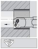 Kennametal - Internal Thread, Right Hand Cut, 1-1/4" Shank Width x 1-1/4" Shank Height Indexable Threading Toolholder - 254mm OAL, LT 22NR Insert Compatibility, S16 Toolholder, Series LT Threading - Exact Industrial Supply