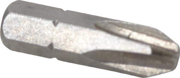 Apex - #3, Hex Drive Phillips Screwdriver Bit - 1/4" Drive, 1" OAL - Exact Industrial Supply