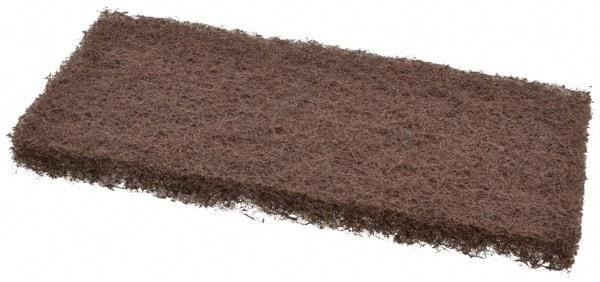 3M - 10" Long x 4-5/8" x 1" Thick Wide Scouring Pad - Heavy-Duty, Brown - Exact Industrial Supply