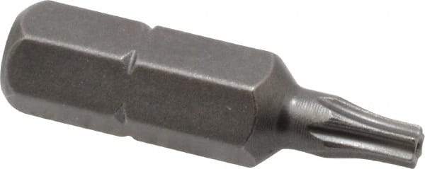 Apex - 1/4" Drive T10 Torx Screwdriver Bit - 1" OAL, Tamper Resistant Bit - Exact Industrial Supply