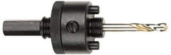 Milwaukee Tool - 5/8 to 1-3/16" Tool Diam Compatibility, Straight Shank, Steel Integral Pilot Drill, Hole Cutting Tool Arbor - 3/8" Min Chuck, Hex Shank Cross Section, Threaded Shank Attachment, For Hole Saws - Exact Industrial Supply