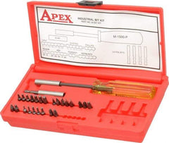 Apex - 26 Piece, 5/64 to 9/64" Hex Driver Set - Phillips, Slotted, Torx, Hex, Square, Pozidriv - Exact Industrial Supply