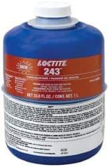 Loctite - 1,000 mL Bottle, Blue, Medium Strength Liquid Threadlocker - Series 243, 24 Hour Full Cure Time, Hand Tool Removal - Exact Industrial Supply