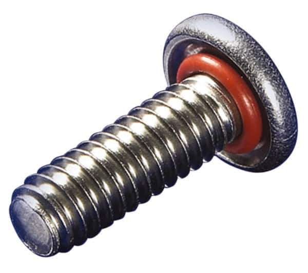 APM HEXSEAL - #6-32 UNC, 3/8" OAL Phillips Drive Machine Screw - Flat Head, Grade 18-8 Stainless Steel, Uncoated, Bonded Sealing - Exact Industrial Supply