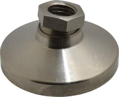 Gibraltar - 2721 kg Capacity, M16 Thread, 31.7mm OAL, Steel Stud, Tapped Pivotal Socket Mount Leveling Pad - 63.5mm Base Diam, Stainless Steel Pad, 22mm Hex - Exact Industrial Supply