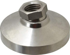 Gibraltar - 3357 kg Capacity, M20 Thread, 38mm OAL, Steel Stud, Tapped Pivotal Socket Mount Leveling Pad - 76mm Base Diam, Stainless Steel Pad, 27mm Hex - Exact Industrial Supply