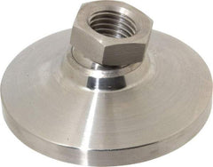 Gibraltar - 9072 kg Capacity, M24 Thread, 47.6mm OAL, Steel Stud, Tapped Pivotal Socket Mount Leveling Pad - 101mm Base Diam, Stainless Steel Pad, 35mm Hex - Exact Industrial Supply