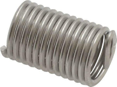 Recoil - M8x1.25 Metric Coarse, 20mm OAL, Free Running Helical Insert - 13-1/4 Free Coils, Tanged, Stainless Steel, Bright Finish, 2-1/2D Insert Length - Exact Industrial Supply