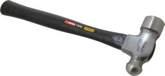 Stanley - 1-1/2 Lb Head High Carbon Steel Ball Pein Hammer - Hickory Handle, 15-1/8" OAL - Exact Industrial Supply