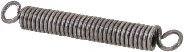 Made in USA - 1/8" OD, 4.76 Lb Max Load, 1.32" Max Ext Len, 0.023" Wire Diam Spring - 11.99 Lb/In Rating, 0.92 Lb Init Tension, 1" Free Length - Exact Industrial Supply