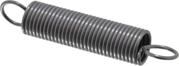Made in USA - 3/8" OD, 3.51 Lb Max Load, 3.89" Max Ext Len, 0.041" Wire Diam Spring - 3.69 Lb/In Rating, 1.35 Lb Init Tension, 2" Free Length - Exact Industrial Supply