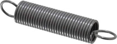 Made in USA - 3/8" OD, 3.51 Lb Max Load, 3.89" Max Ext Len, 0.041" Wire Diam Spring - 3.69 Lb/In Rating, 1.35 Lb Init Tension, 2" Free Length - Exact Industrial Supply