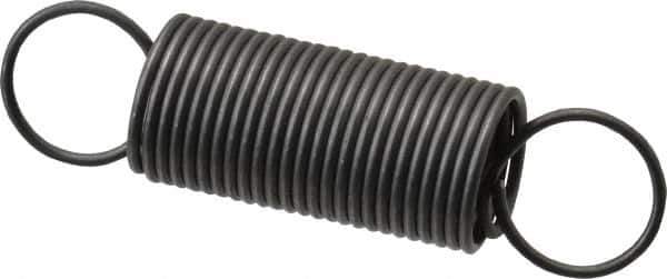 Made in USA - 1/2" OD, 6.07 Lb Max Load, 4.98" Max Ext Len, 0.041" Wire Diam Spring - 1.79 Lb/In Rating, 0.72 Lb Init Tension, 2" Free Length - Exact Industrial Supply