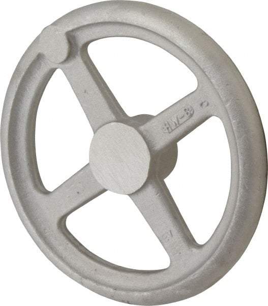 Morton Machine Works - 8", 4 Spoke Straight Handwheel - 1.9" Hub, Aluminum, Plain Finish - Exact Industrial Supply