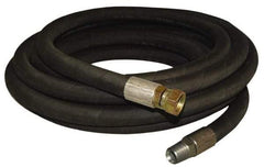 Made in USA - 25' Long, 1/2" Fitting, Boss Female x Male Fitting, -40 to 212°F, Nitrile High Temp & High Pressure Hose - 1/2" Inside x 1" Outside Diam, Black, 1,000 psi - Exact Industrial Supply