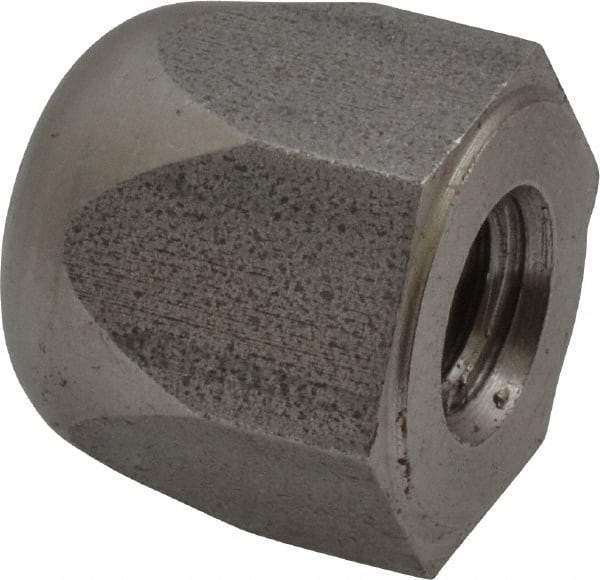 Morton Machine Works - 3/8-16" UNC, 3/4" Width Across Flats, Uncoated, Stainless Steel Acorn Nut - 3/4" Overall Height, Grade 303, TCMAI - Exact Industrial Supply
