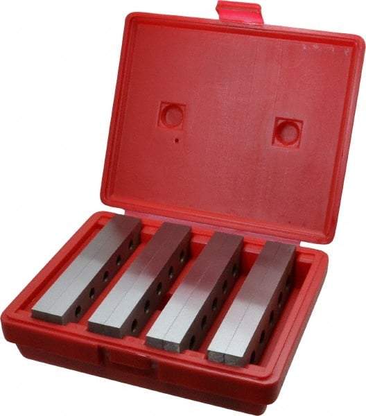 Value Collection - 8 Piece, 6 Inch Long Tool Steel Parallel Set - 1 to 1-3/4 Inch High, 1/2 to 1/2 Inch Thick, 55-62 RC Hardness, Sold as 4 Pair - Exact Industrial Supply