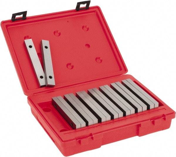 Value Collection - 16 Piece, 6 Inch Long Tool Steel Parallel Set - 7/8 to 1-3/4 Inch High, 1/2 to 1/2 Inch Thick, 55-62 RC Hardness, Sold as 8 Pair - Exact Industrial Supply