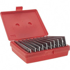 Value Collection - 20 Piece, 6 Inch Long x 1/8 Inch Thick, Alloy Steel Thin Parallel Set - 1/2 to 1-5/8 Inch High, 0.001 Inch Accuracy, 50-54 RC Hardness - Exact Industrial Supply