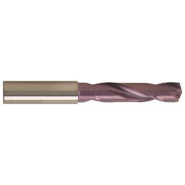 Screw Machine Length Drill Bit: 0.689″ Dia, 140 °, Solid Carbide Coated, Right Hand Cut, Spiral Flute, Straight-Cylindrical Shank, Series 5510