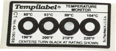 Tempil - 88/93/99/104°C Temp Indicating Label - Exact Industrial Supply
