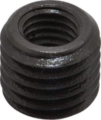 Made in USA - M12x1.75 Internal, 3/4-10 External, Metric Coarse, 21/32" Insert Length, Thread Locking Repair Inserts - Carbon Steel, Oxide Finish, Grade 303 - Exact Industrial Supply