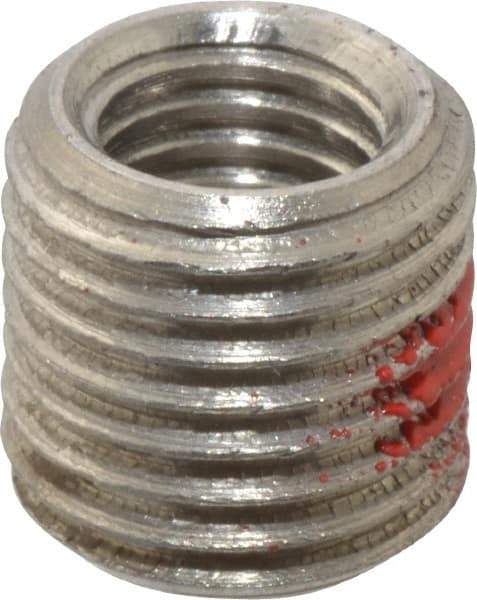 Made in USA - 1/4-28 Internal, 3/8-24 External, UNF, 3/8" Insert Length, Thread Locking Repair Inserts - Stainless Steel, Bright Finish, Grade 303 - Exact Industrial Supply