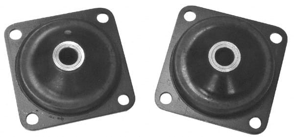 Plate-Type Vibration Mounts; Shape: Square; Axial Load Capacity: 120; Color Code: Red