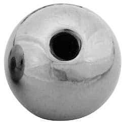 Gibraltar - 1/2-20 Thread, 1.88" Diam, Threaded Hole Ball Knob - Natural, Brass, Smooth Grip, 3/4" Hole Depth - Exact Industrial Supply