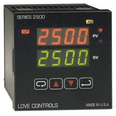 Dwyer - -350 to 2,500°F 1/4 DIN Temperature Control - Dual 4-Digit LCD Display, PID Control, 100-240 VAC/VDC - Exact Industrial Supply