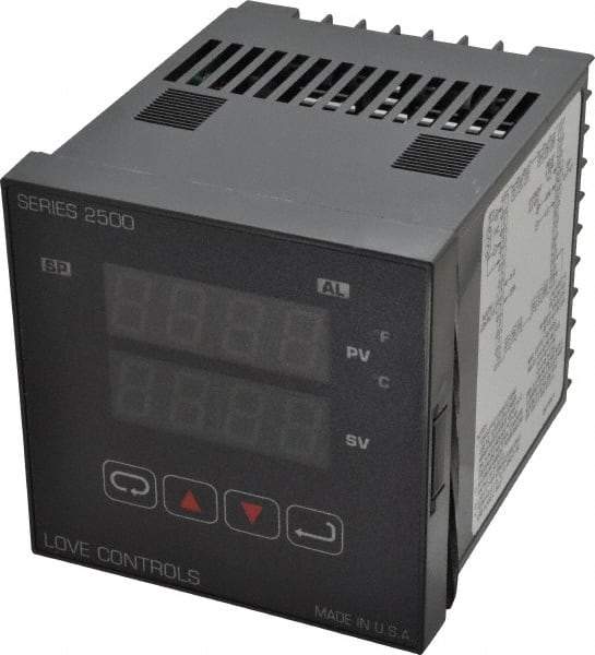 Dwyer - -350 to 2,500°F 1/4 DIN Temperature Control - Dual 4-Digit LCD Display, PID Control, 100-240 VAC/VDC - Exact Industrial Supply