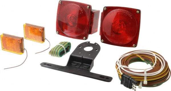 Peterson - 4-1/2" Long x 4-1/2" Wide Red Towing Lights - 12 Volt, Plastic - Exact Industrial Supply