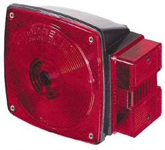 Peterson - 4-1/2" Long x 4-1/2" Wide Red Towing Lights - 12 Volt, Plastic - Exact Industrial Supply