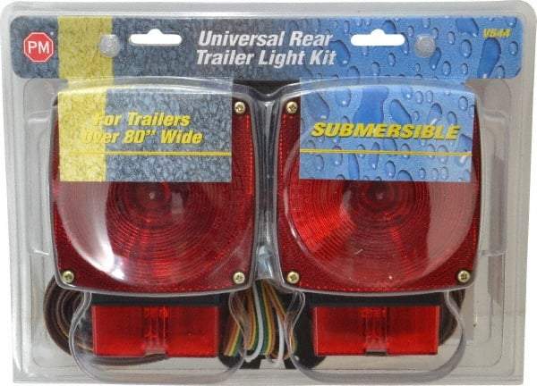 Peterson - 4-1/2" Long x 4-1/2" Wide Red Towing Lights - 12 Volt, Plastic - Exact Industrial Supply