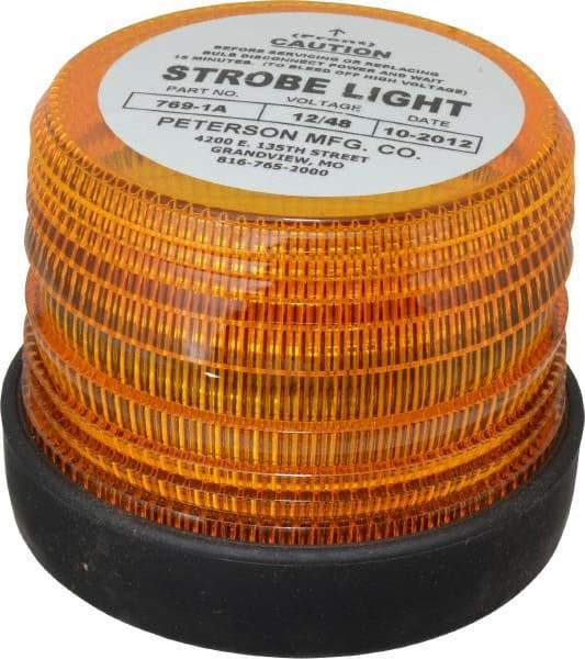 Peterson - 5-1/2" Diam, Amber Lens & Reflector - Plastic, 12 Volt - Exact Industrial Supply